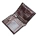 VRLEGEND Men Trifold Wallet Genuine Leather Card Holder Vintage Slim Bifold Wallet ID Holder (Brown)