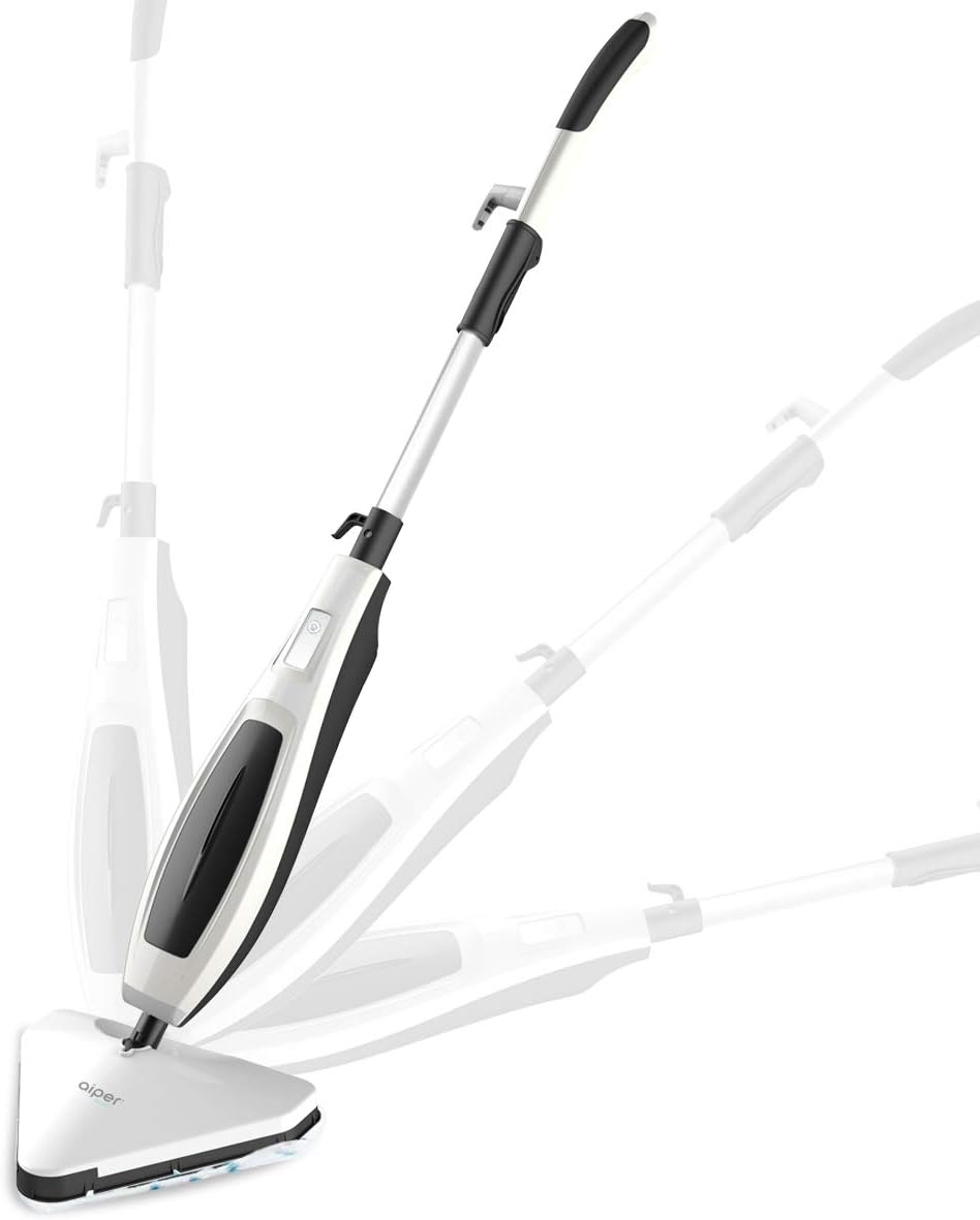 AIPER Smart Steam Mop, Floor Steamer, Tile Cleaner, Hard Wood Floor Cleaner with 15.21 oz Big Water Tank 22.96 Feet Power Cord and 2pcs Mop Pad, Ready to Use in 20 Seconds for Carpet, Tile & Hardwood