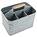 LifeSmart USA Galvanized Drinks Silverware Flatware Caddy Organizer for Kitchen Countertop Storage Dining Table Comfortable Wooden Handle Chalkboard Labels and Marker