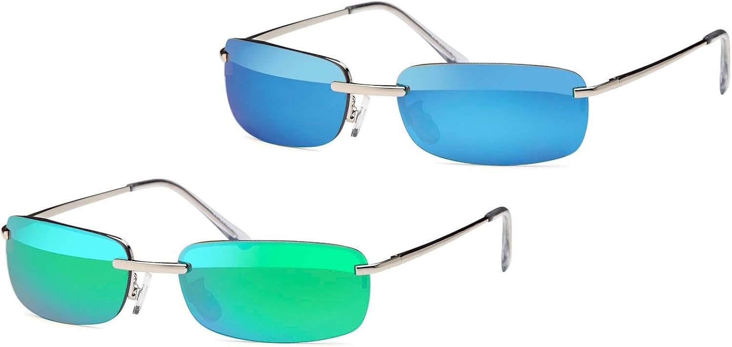 KaiserHandel 2 x Sunglasses Rectangular Men's Gangster Sun Glasses