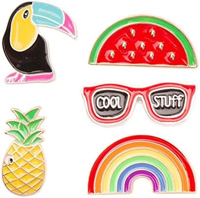 Fantas Casto 5 Pcs Women Girls Fun Rainbow Enamel Pins Set Brooch Pin badge patches
