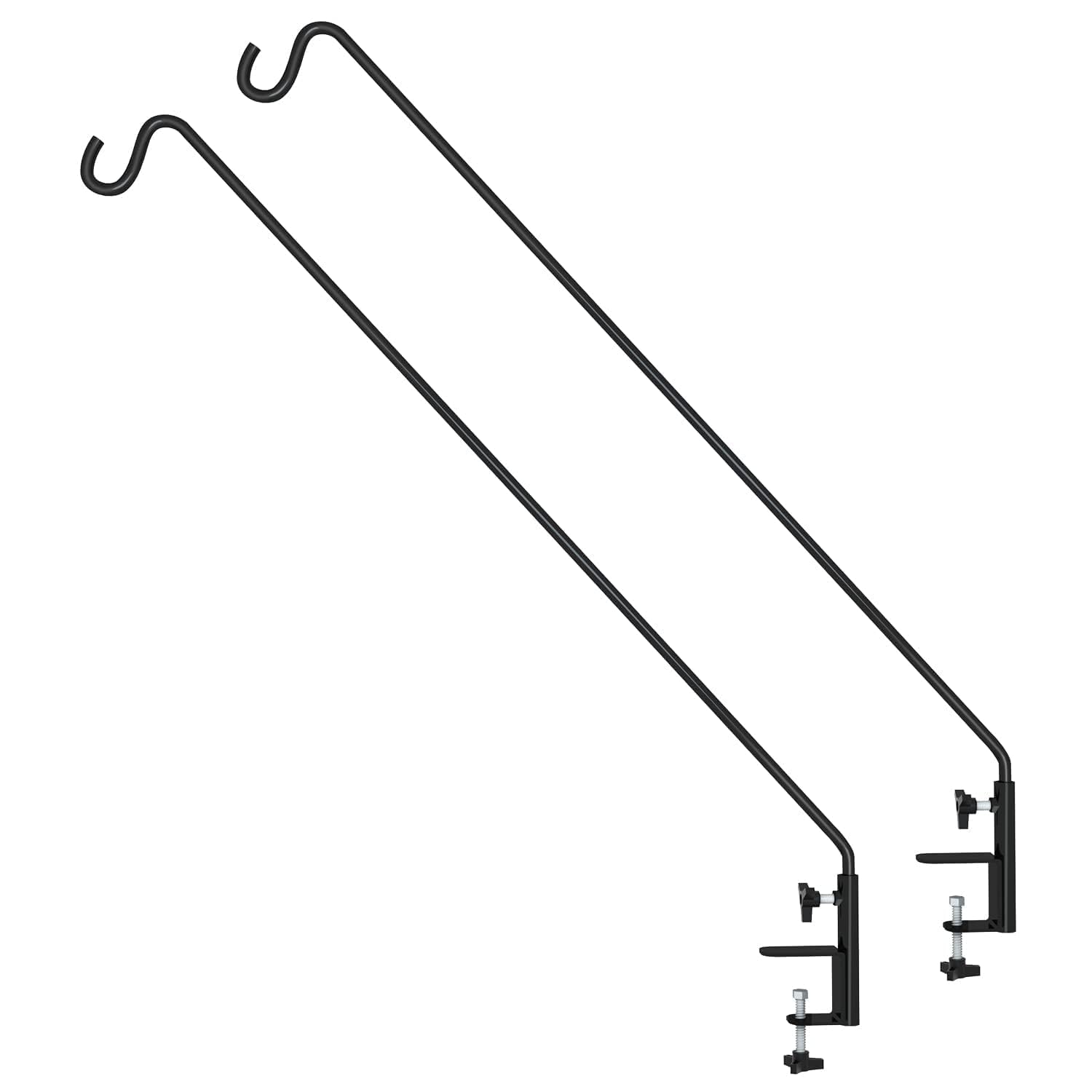 Photo 1 of ERYTLLY Extended Reach Deck Hook Wall Pole Wall Mounted Deck Hook Extensible and 43 inch Wall Bracket for Hanging Bird Feeder,Plants,Wind Chimes,Lanterns 2 Packs