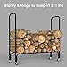 Finether Firewood Rack Log Rack|4ft Indoor/Outdoor Firewood Firewood Storage Log Holder with Wheels,for Hearth, Fireplace, Wood-Stove, Black