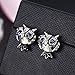 SBLING Blue Owl Stud Earrings Made with Austrian Crystals