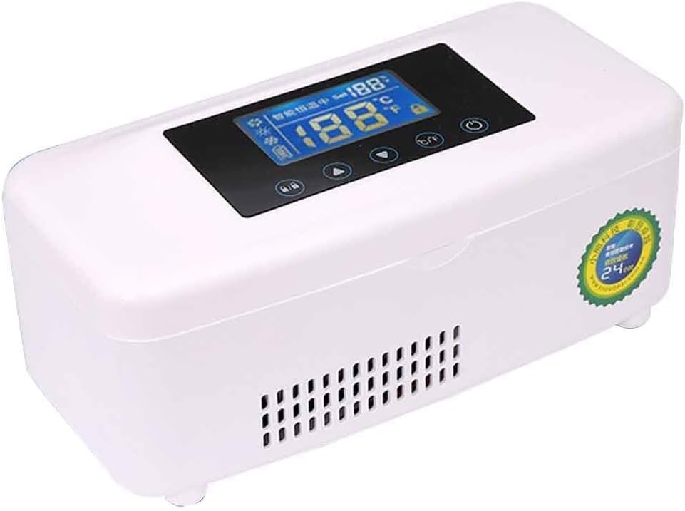 XJZHANG Portable Insulin Cooler Travel Box with Temperature Display Fridge for Car,Truck And Socket, Home Travel Case