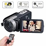Digital Video Camera Camcorders With IR Night Vision 24.0 Mega pixels, WEILIANTE Portable Mini Handheld Camcorder HD 1080P Max. DV 3