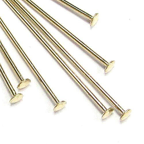 10 pcs 14k Gold Filled Headpins 1.9mm Head Pins 22ga 22 Gauge 1'/Findings/Yellow gold