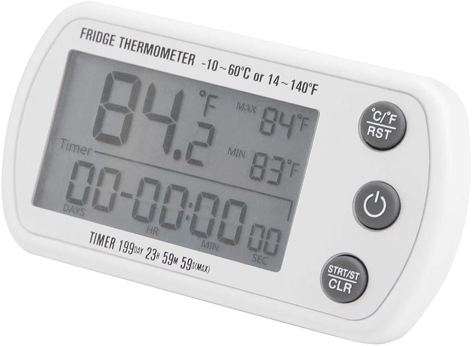Refrigerator Temperature Gauge, Waterproof Freezer Thermometer