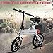 DYU Folding Electric Cycling Bike, 14Inch Mini Aluminum E-Bike 19 Mile Range E Bike (White & Black)thumb 3