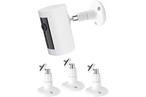 GRESUR 3Pack Ring Camera Wall Mount,Compatible with Ring Outdoor Cam (Stick Up Cam Battery)/Pro/Outdoor Cam Plus/Plug-in/Indoor Cam(1st Gen),360 Degree Adjustable Mount Bracket for Ring Outdoor Indoor Camera