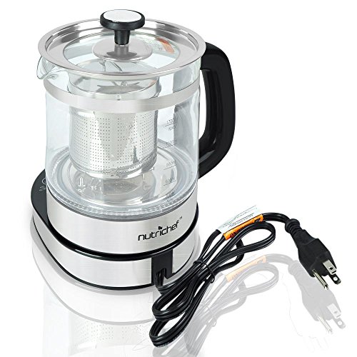 From USA ★ NutriChef Electric Tea Kettle Steeper Water Boil Glass