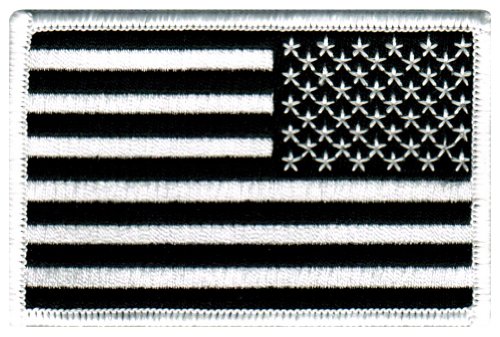 American Flag Embroidered Patch Reverse Black United States Subdued Military