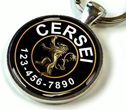 Game of Thrones Black Tyrion Lannister Gold Lion Custom ID pet tag dog tag cat tag (Small 1")