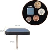 GINOYA Teflon Furniture Sliders 20pc 25mm Nail-On 5 Chairs Grey-Blue view 3