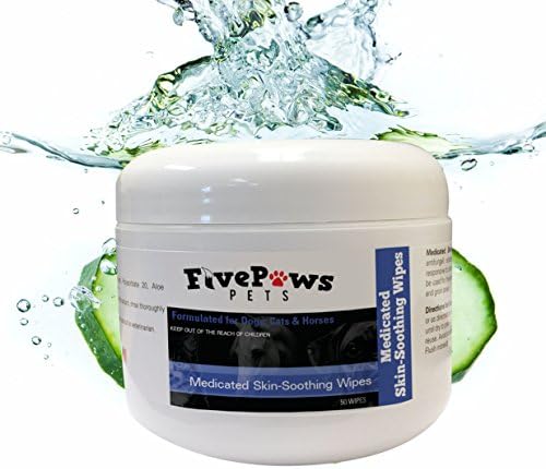 Keto-C Medicated Wipes~50 wipes with Chlorhexidine and Ketoconazole ~ Infused with Aloe for a Pleasant Smell &amp; Cool Relief of Skin Allergies, &amp; Skin Problems for Cats Dogs and Horses