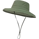 TOP-EX Womens Waterproof UV Sun Hat Wide Brim UPF 50 with Ponytail Hole Packable Foldable Bucket Hat for Summer Beach Travel Outdoor Gardening Lightweight & Breathable Green S/M
