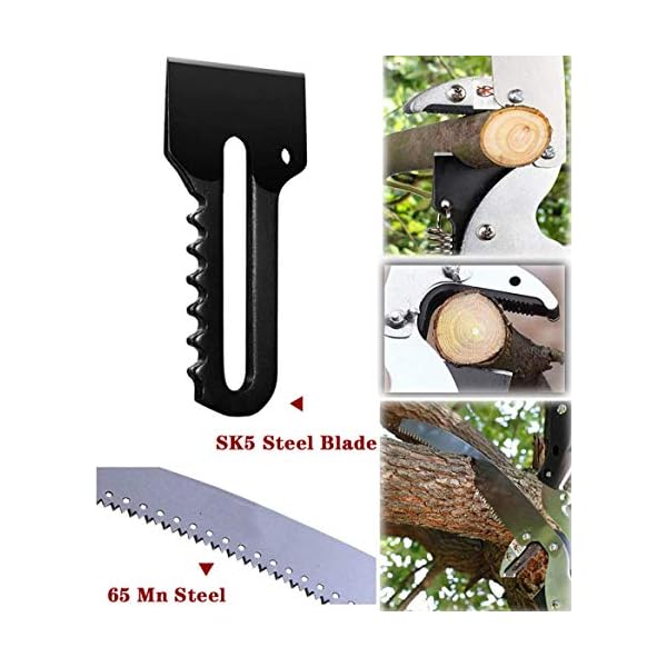 Pruner Astsäge Teleskop,Astschere Säge,Zum Erreichen Höherer Äste,Hochentaster Mit Teleskopstange Saw Blade – Bild 5