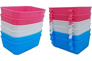 AMZSYLV 6 Pack Rabbit Feeder Waterer Chicken Guinea Pig Cage Food Water Bowl Hanging Watering Container Feeding Dish Coop Cup Treats Drinker for Pigeon Dove Puppy Cat Bird Bath Basin Hamster Bed