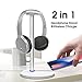 Wireless Charging with Headphone Stand New Bee Sturdy 2-in-1 Headset Holder & Wireless Charger Pad for iPhone 8/8 Plus/X Samsung S8/S8 PlusS7/S7 Edge/S6/S6 Edge with LED Indicator (White)