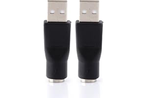 2PCS USB to Adapetr, USB 2.0 A Male to PS/2 Female Data Adapter Converter Connector,for PC Computer Keyboard Mouse