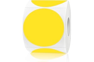 YEGAWEN Removable Stickers, 2 Inch Colored Dot Stickers, Waterproof Circle Color Stickers, Writable Garage Sale Stickers Price Tags Stickers, Suitable for Laser and Inkjet Printable (300Pcs, Yellow)
