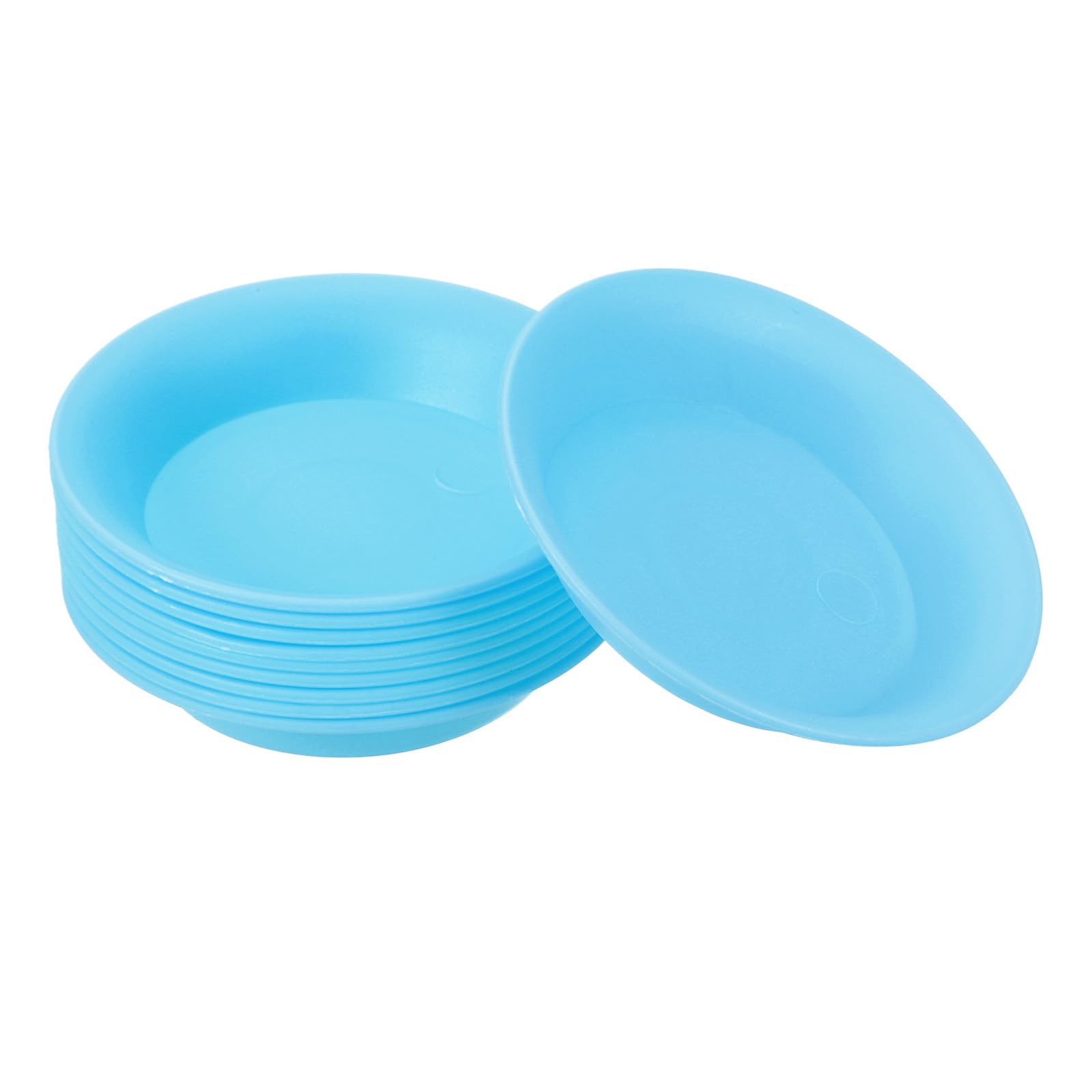 PATIKIL 3 Inch Plant Saucer Tray, 10 Pack Plastic Water Tray Round Flower Planter Pot Drainage Trays for Succulents Small Potted Plants, Blue