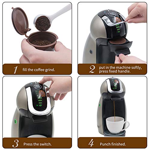 huiingwen Nachfüllbare Kaffeekapseln, mehr als 200 Mal nachfüllbar, wiederverwendbare Kaffeepads für Nescafe Dolce Gusto… – Bild 4