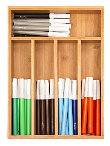 Bamboo Cutlery Tray by Karlstad.Us: Stylish Utensil Drawer Organizer from Natural Bamboo| Double-Wall Reinforced Construction & Rubber Base for Stability| Must-Have Kitchen Utensil Accessory - Thumbnail 5