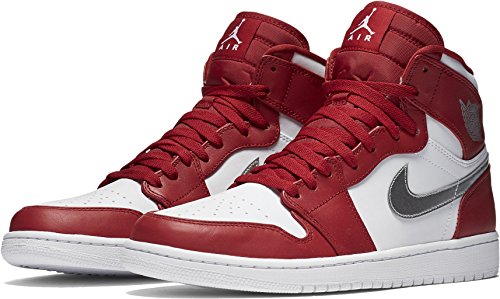 Nike jordan men s air jordan 1 retro high gym red/metal…