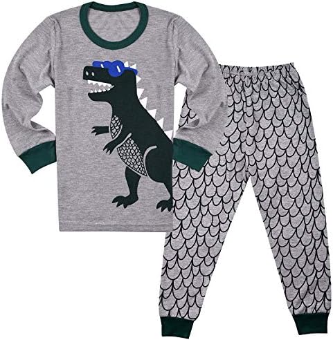 Qtake Fashion 1-12 Years Boys Pajamas Children Clothes Dinosaur Set 100% Cotton Little Kids Pjs Sleepwear