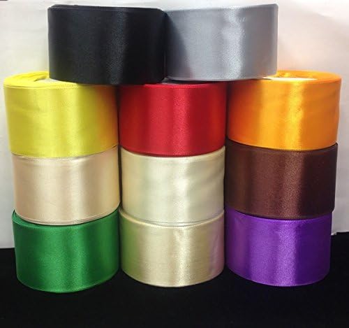 2" wide Golden yellow Single Side Satin Ribbon Price Per Roll/15 yards. Available in 11 Colors