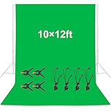Mountdog 10 x 12 ft Green Screen Backdrop, Polyester Fabric Collapsible Backdrop Background for Photography, Video,Studio and