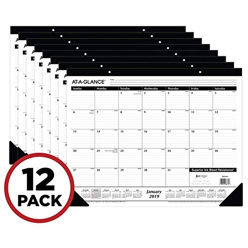 ATAGLANCE 2019 Desk Calendar, Desk Pad, 213/4" x 17", Standard, 2