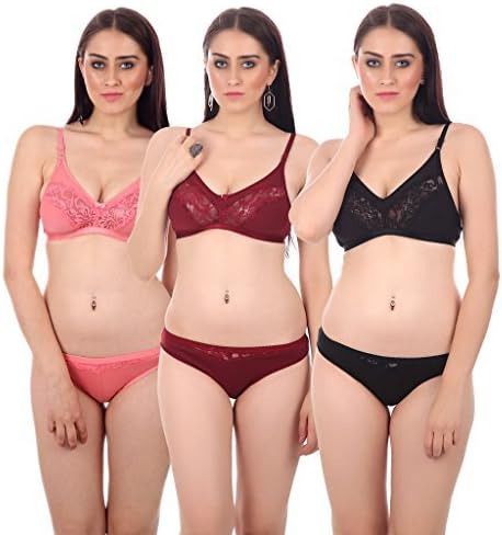 Embibo Multicolor Hosiery Bra & Panty Set for Women