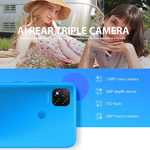 Xiaomi Redmi 9C Teléfono 3GB RAM + 64GB ROM, 6.53” Dot Drop Display, Procesador Octa-Core 5MP Frontal y 13MP Cámaras Triples Versión Global (Azul) - Imagen 3