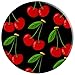 Cherry Cherries Pattern On Black Background Cute For Girls PopSockets PopGrip: Swappable Grip for Phones & Tablets PopSockets Adhesive PopGrip