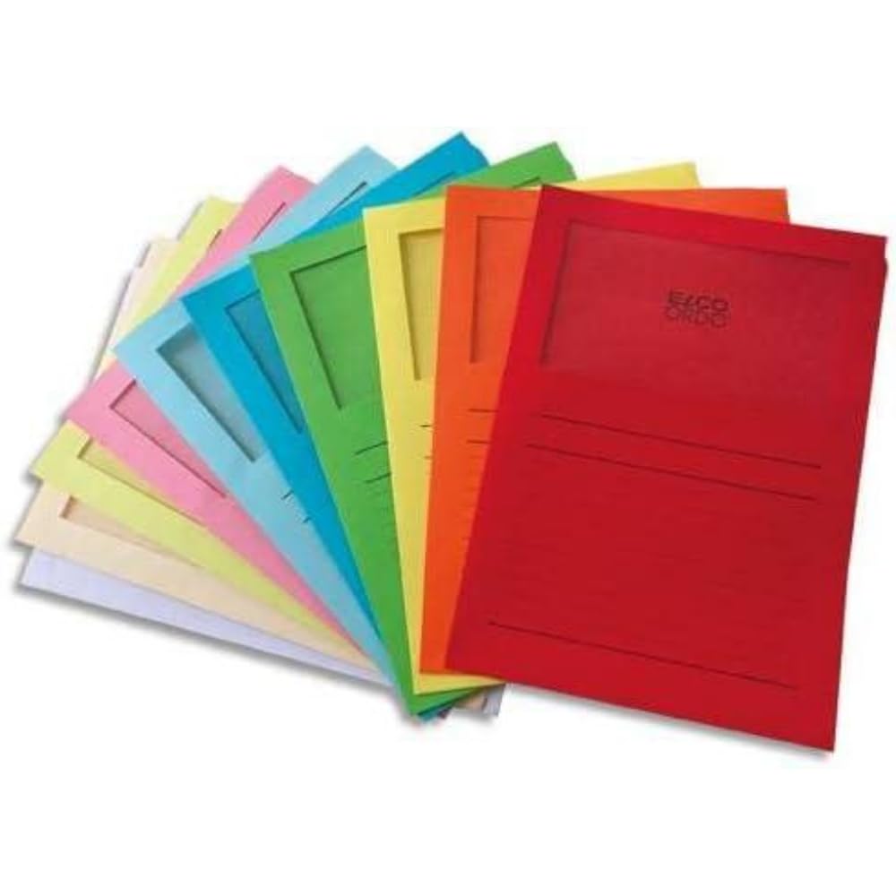 Elco Pack of 100 Corners with Window 120 g/m² 22 x 31 cm Assorted Colours