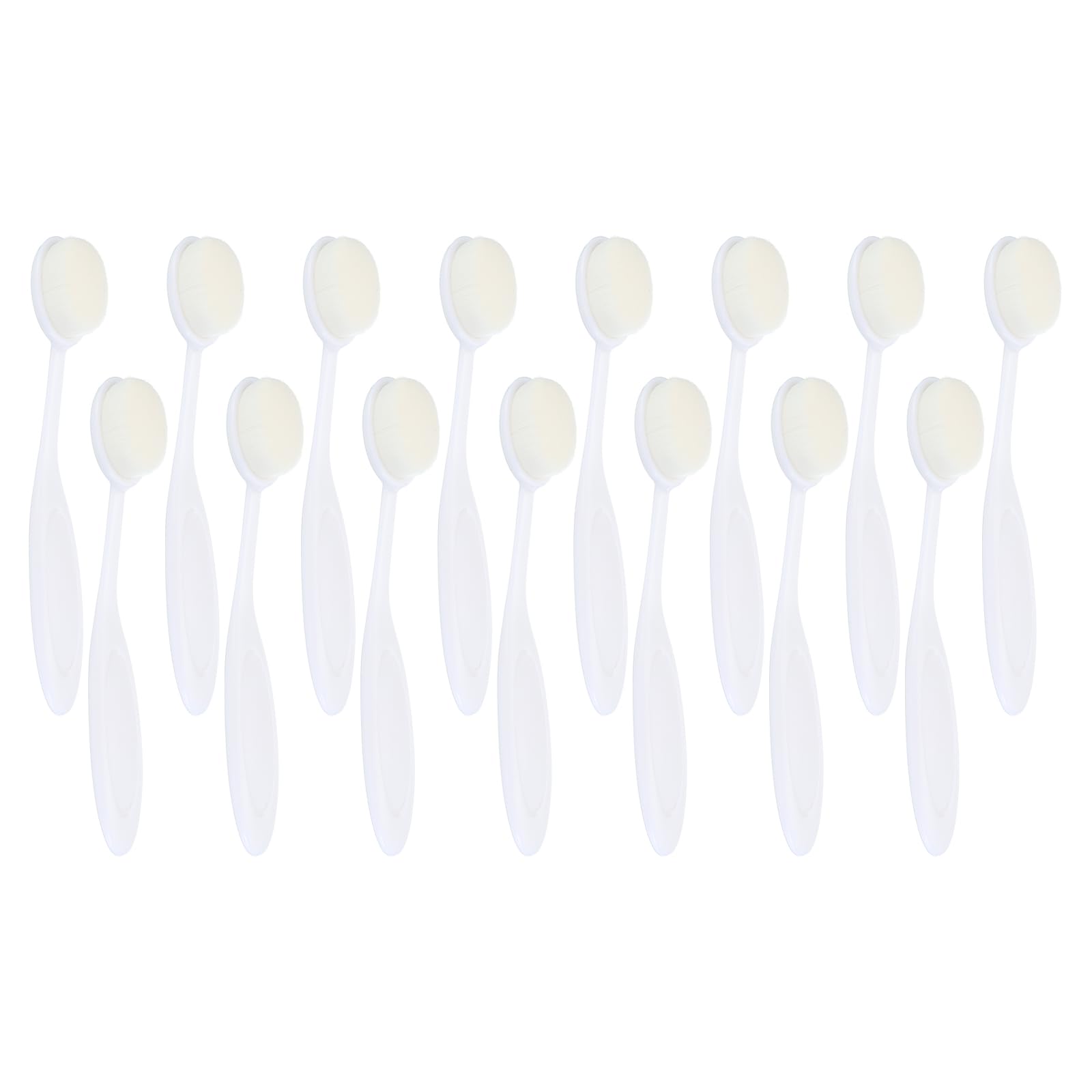 PATIKIL Blending Brushes for Crafts, 15 Pcs 4# Plastic Ink Blending Brushes Tool for Card Making Painting Card Making Stamping, White(White Hair)