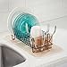 InterDesign Compact Kitchen Dish Drainer Rack for Drying Glasses, Silverware, Bowls, Plates - Amber/Bronze