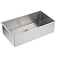 KOHLER K-5285-NA Strive 32 X 18-1/4 X 9-5/16-Inch Under-Mount Single Bowl Kitchen Sink with Basin Rack, Stainless Steel, 1-Pack