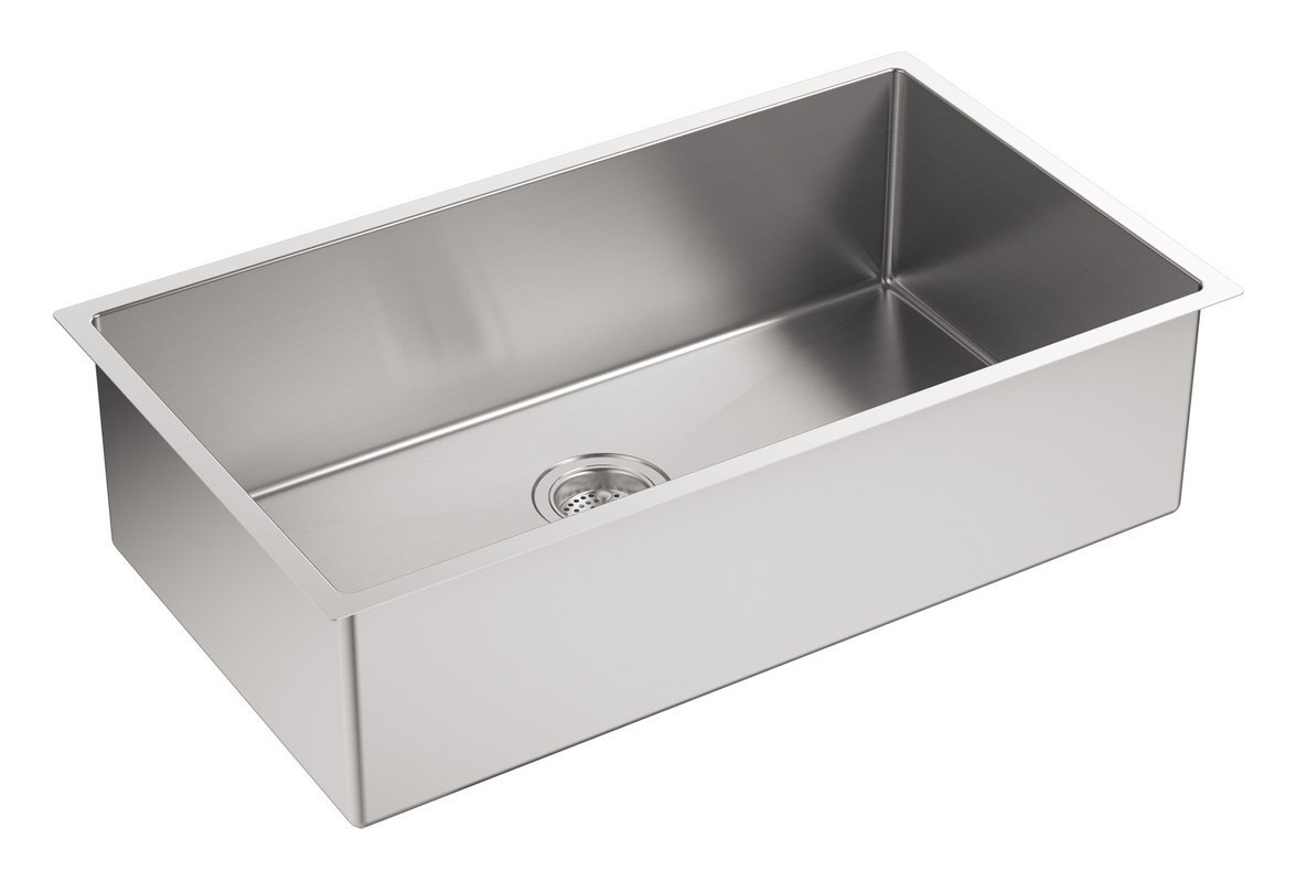 Photo 1 of KOHLER Strive® 32" Undermount Kitchen Sink, Single Bowl Kitchen Sinks with Basin Rack, Stainless Steel, K-5285-NA