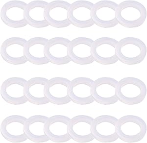 SDTC Tech 24-Pack Leak Preventing Silicone Gaskets Shower Hose Washers for Standard 1/2 Inch Garden Hose Fittings (3/4" x 3/8” / OD x ID)