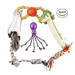 Pawise Dog Toys 6 Pack Gift Set Variety Toys Ball Rope Chew Squeaky Medium and Big Doggie