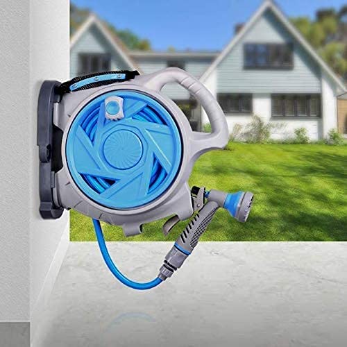 ANDGOAL Rolling Hose Reel Retractable Hose Reel Portable Garden Hose