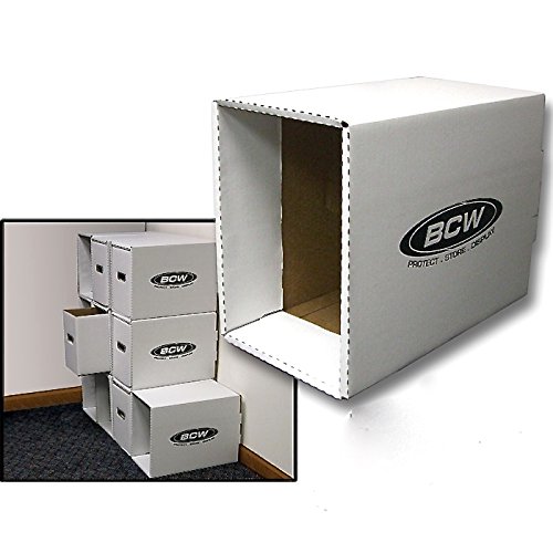 BCW Short Comic Book Storage Box House & Short Comic Cardboard Storage Box (Bundle of 5 EACH) Corrugated Cardboard Storage Box - Comic Book Collecting Supplies