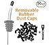 MBW NW Brands Rubber Liquor Bottle Pourer Anti Bug/Dust Caps with PNW Pocket Corkscrew, 50 Pack, Black