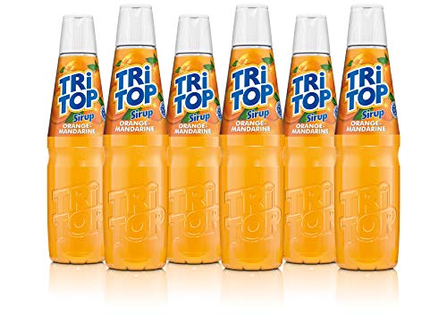 TRI TOP Orange-Mandarine | kalorienarmer Sirup für Erfrischungsgetränk, Cocktails oder Süßspeisen | wenig Zucker (6 x 600ml)