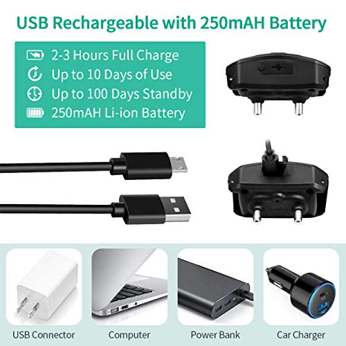 pueikai Dog Bark Collar, Dog Training Collar with Beep/Vibration/Shock Modes, Rechargeable Waterproof Anti-bark Collar with Adjustable Sensitivity, Smart No Bark Collar for Small Medium Large Dogs