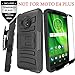 IDEA LINE Moto E4 Case with Tempered Glass Screen Protector, (TM) Heavy Duty Armor Shock Proof Dual Layer Holster Locking Belt Swivel Clip with Kick Stand - Black [Not Fit for Moto E4 Plus]