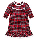 Little Me Gown Girls' Christmas Pajamas - Red Plaid Nightgown